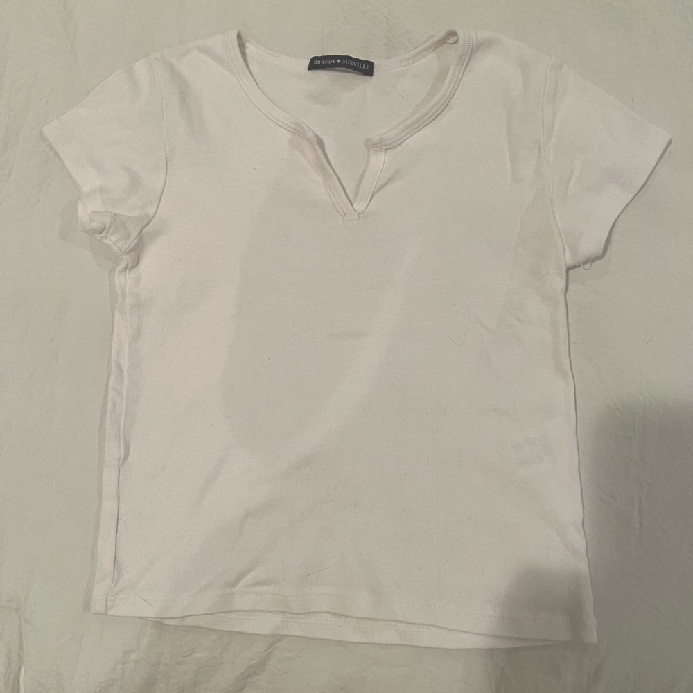brandy melville white crop top tee